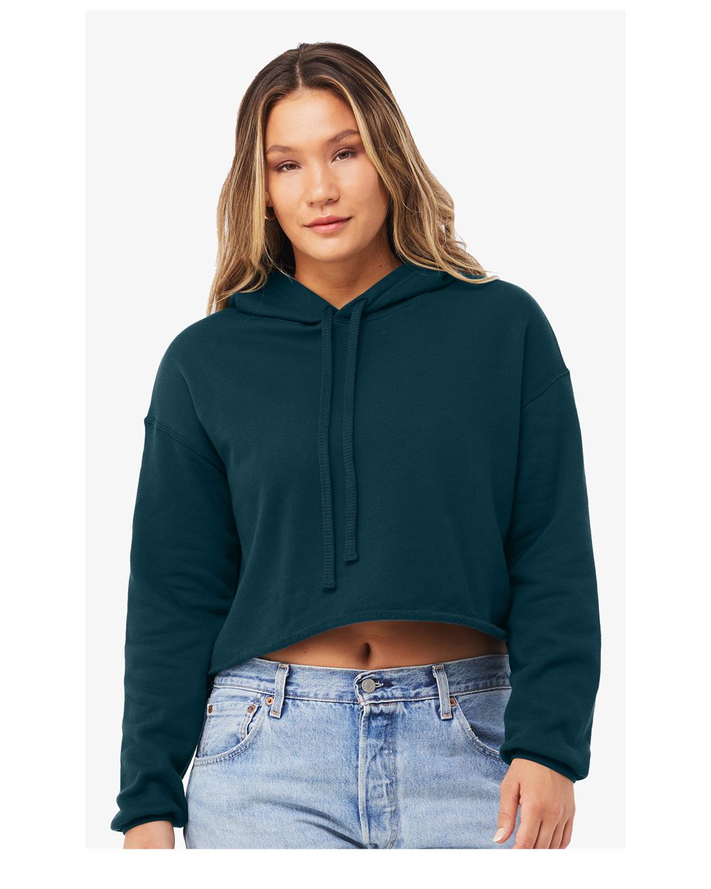 Women's Crop Fleece Hoodie Sweatshirt | 7502