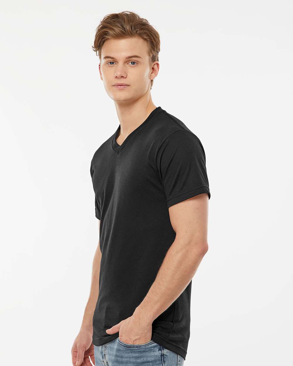 Men's Poly-Rich V-Neck T-Shirt | 207