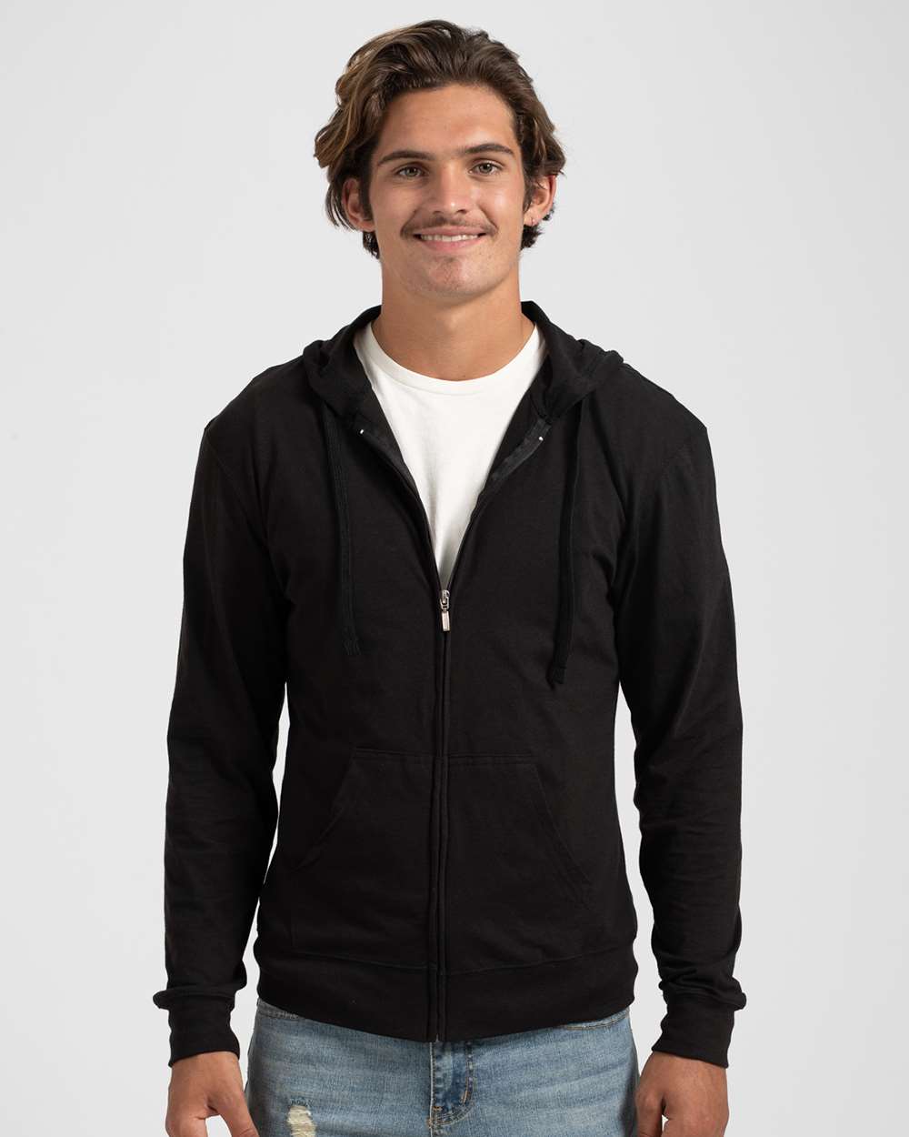 Unisex Beach Full-Zip Hooded Long Sleeve T-Shirt | 260