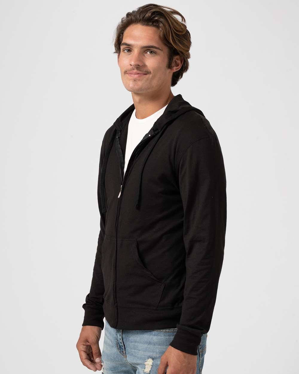 Unisex Beach Full-Zip Hooded Long Sleeve T-Shirt | 260