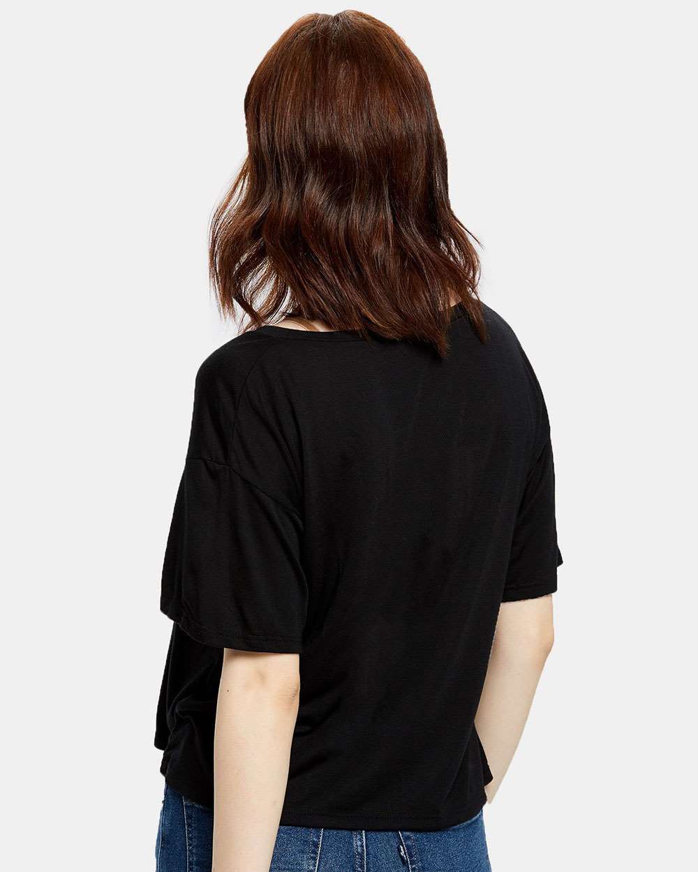 Women's Boxy Open Neck Tee | US309
