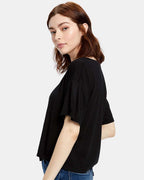 Women's Boxy Open Neck Tee | US309