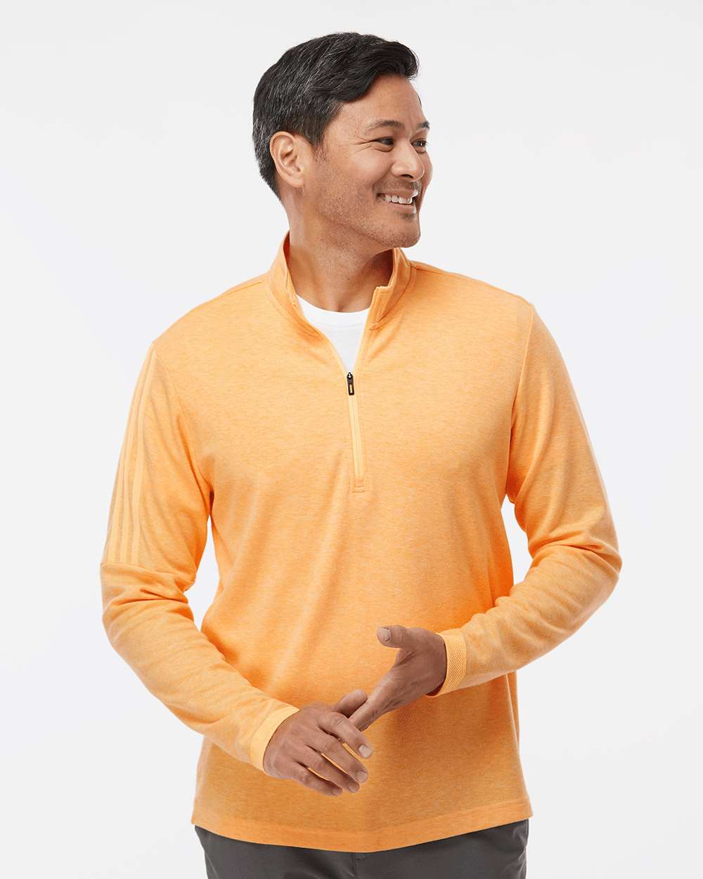 Men's 3-Stripes Quarter-Zip Sweater Pullover | A554