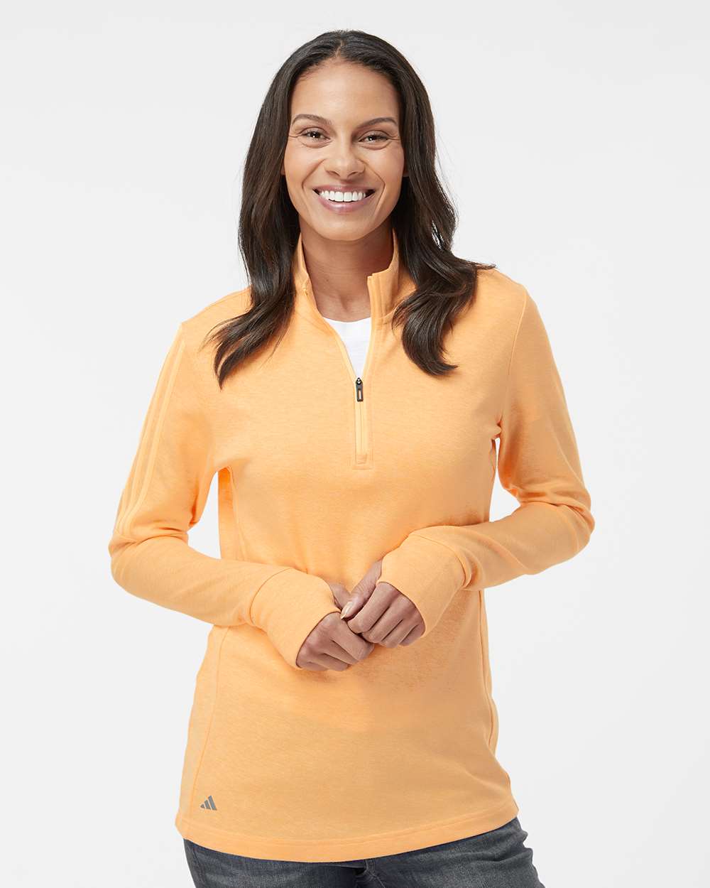 Women's 3-Stripes Quarter-Zip Sweater Pullover | A555