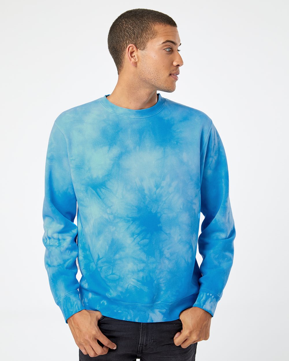 Unisex Midweight Tie-Dyed Crewneck Sweatshirt | PRM3500TD