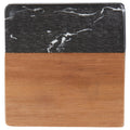 Black Marble and Wood Coaster Set | 1033-65 image 1