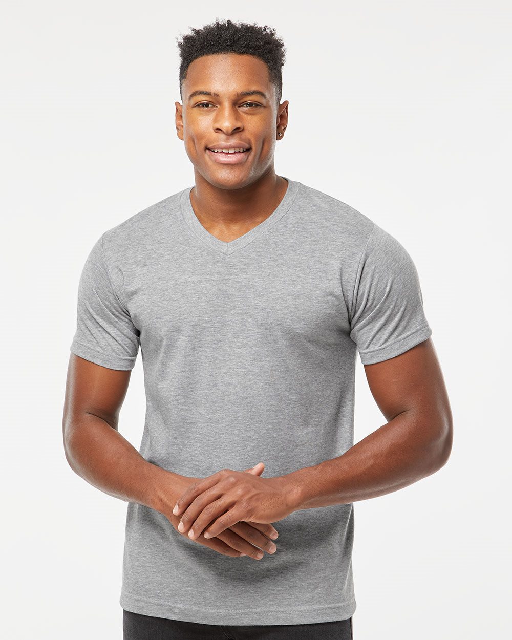 Men's Poly-Rich V-Neck T-Shirt | 207