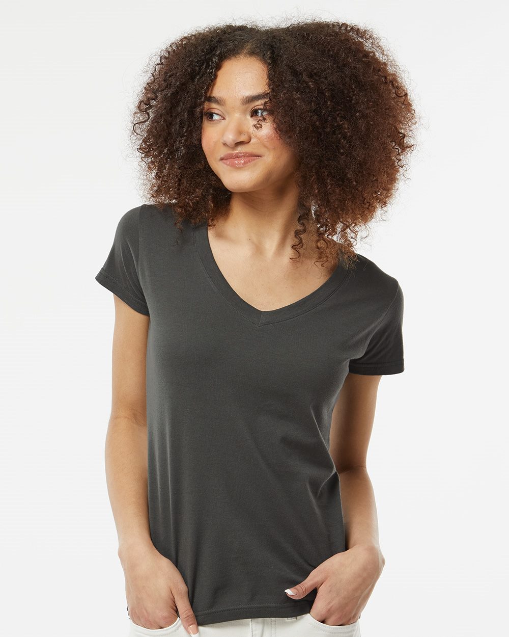 Women's Fine Jersey V-Neck T-Shirt | 214