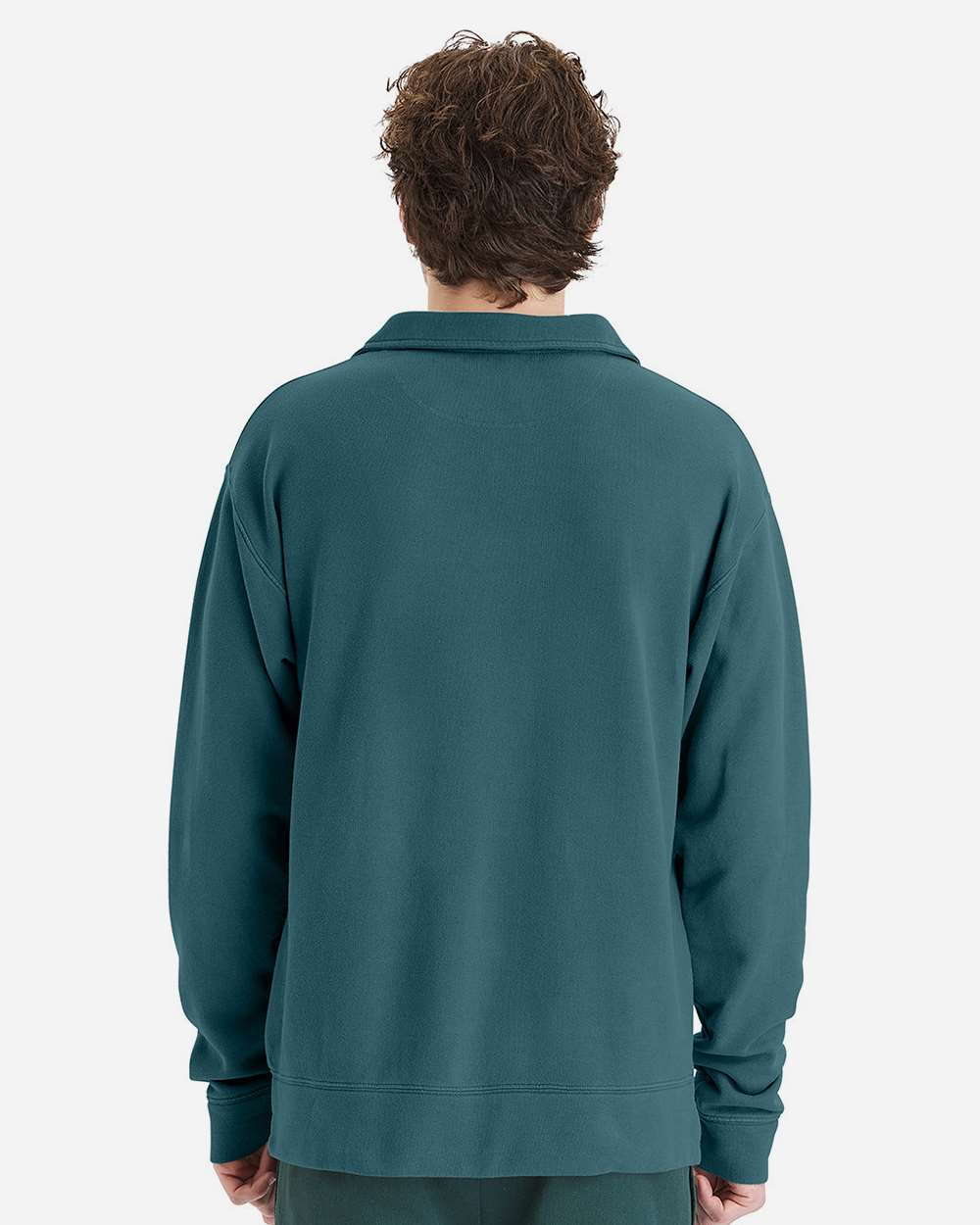 Unisex Garment-Dyed Polo Collar Sweatshirt | GDH490