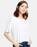 Women's Boxy Open Neck Tee | US309