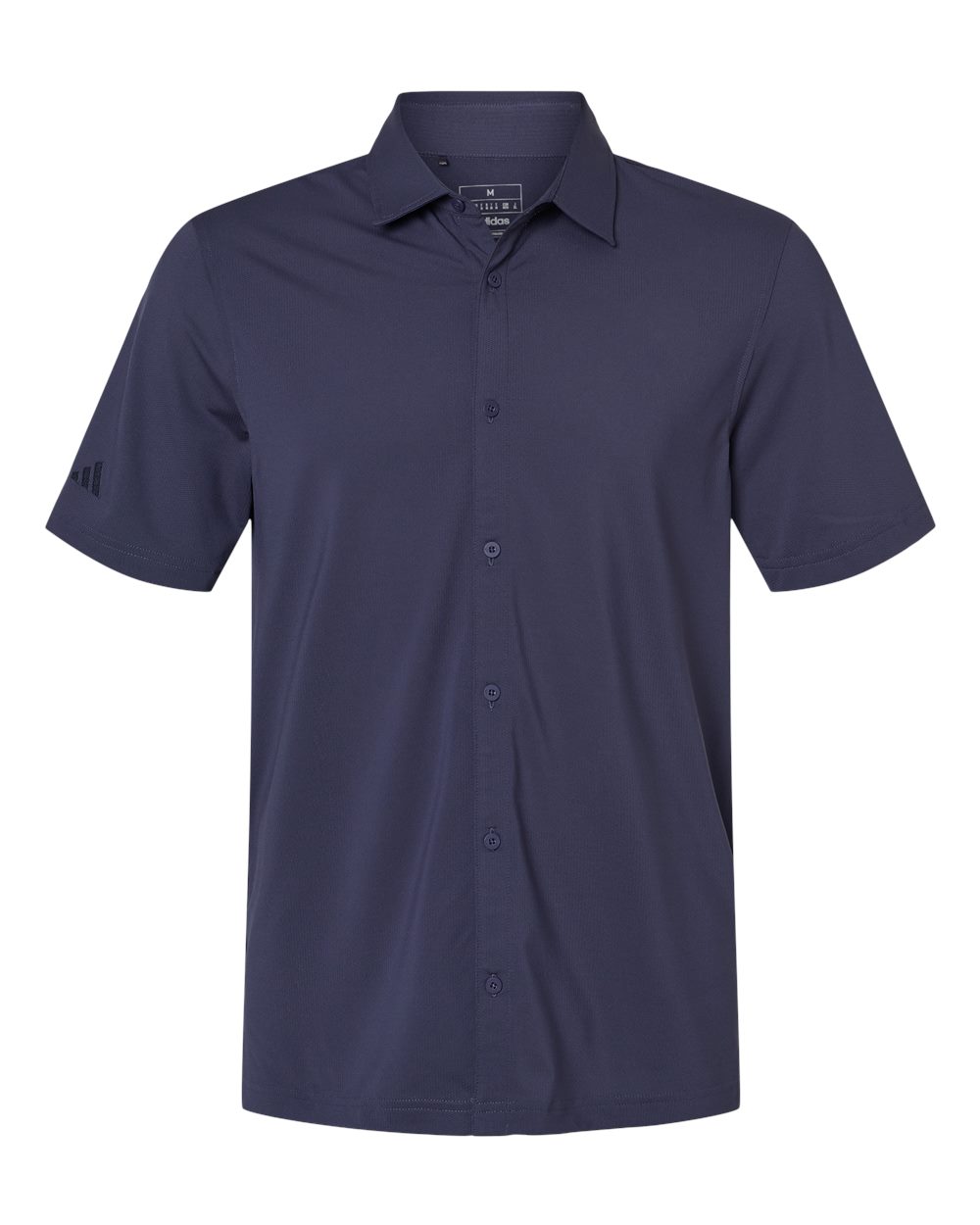 Adidas A595 Men's Full Button Down Short Sleeve Shirt - Shadow Navy