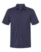 Adidas A595 Men's Full Button Down Short Sleeve Shirt - Shadow Navy