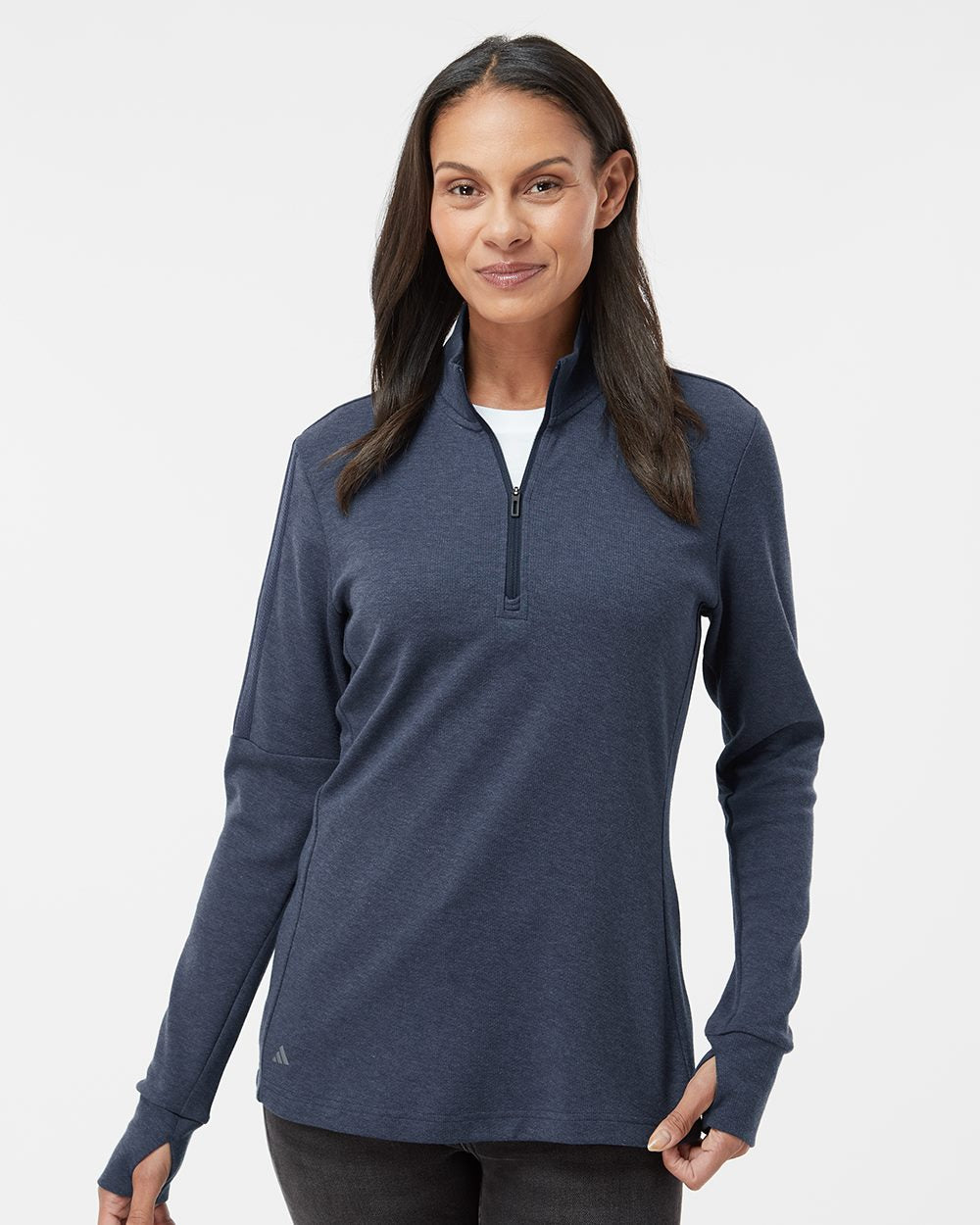 Women's 3-Stripes Quarter-Zip Sweater Pullover | A555
