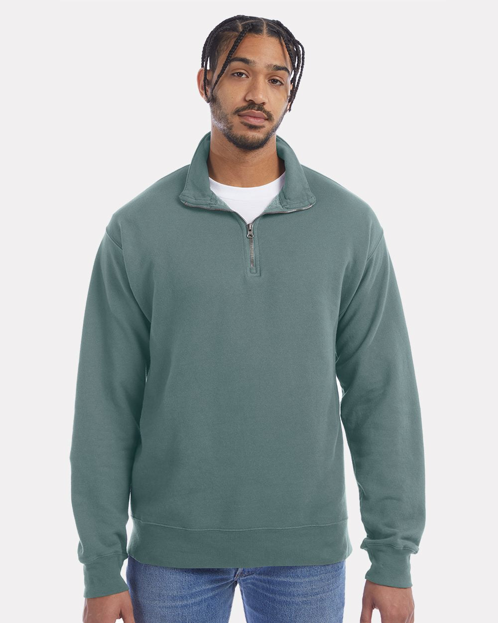 Sudadera Unisex Teñida Prenda con Cremallera Cuarto | GDH425
