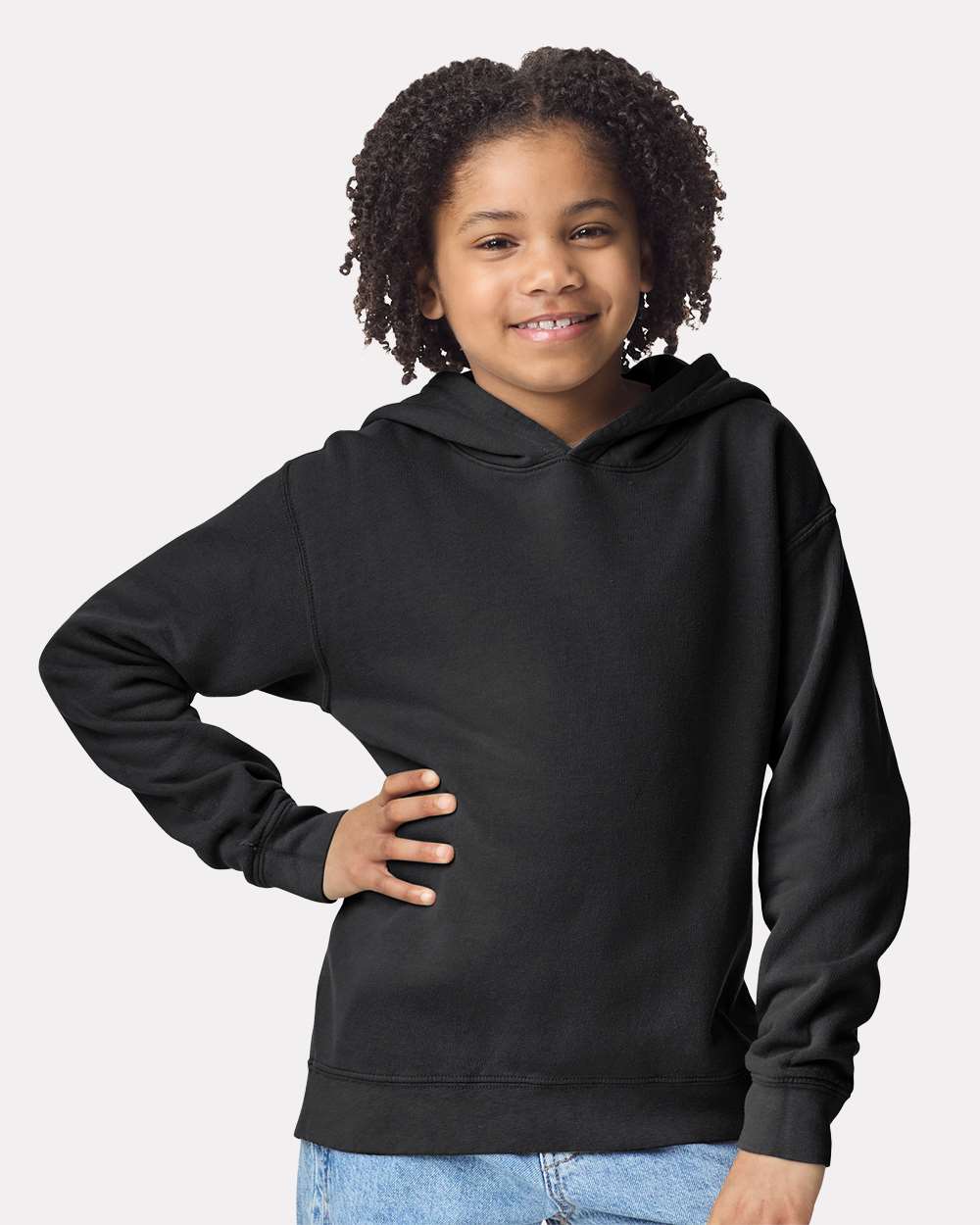 Sudadera con capucha de forro polar ligero teñido en prenda para jóvenes | 1467Y