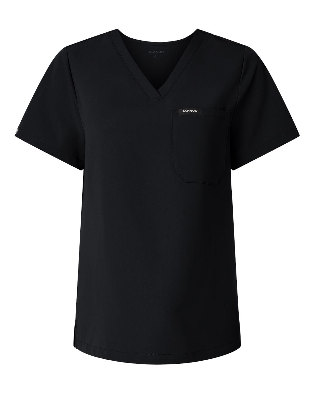 Blusa de trabajo esencial Rhena para mujer con escote en V y 1 bolsillo | W10001