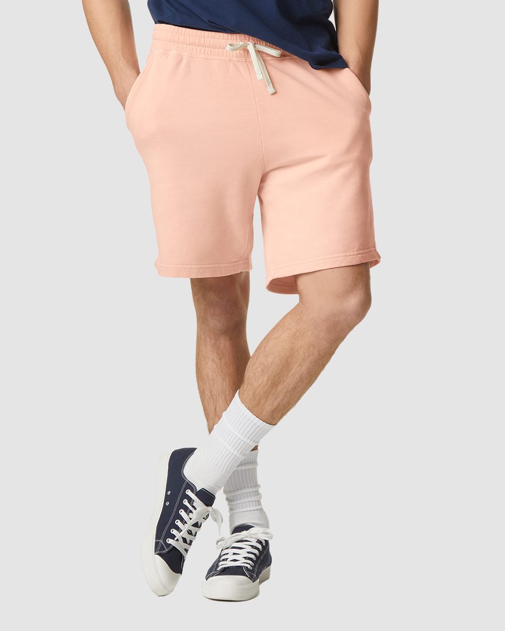 Pantalones Cortos de Forro Polar Liviano Teñidos en Prenda Unisex | 1468