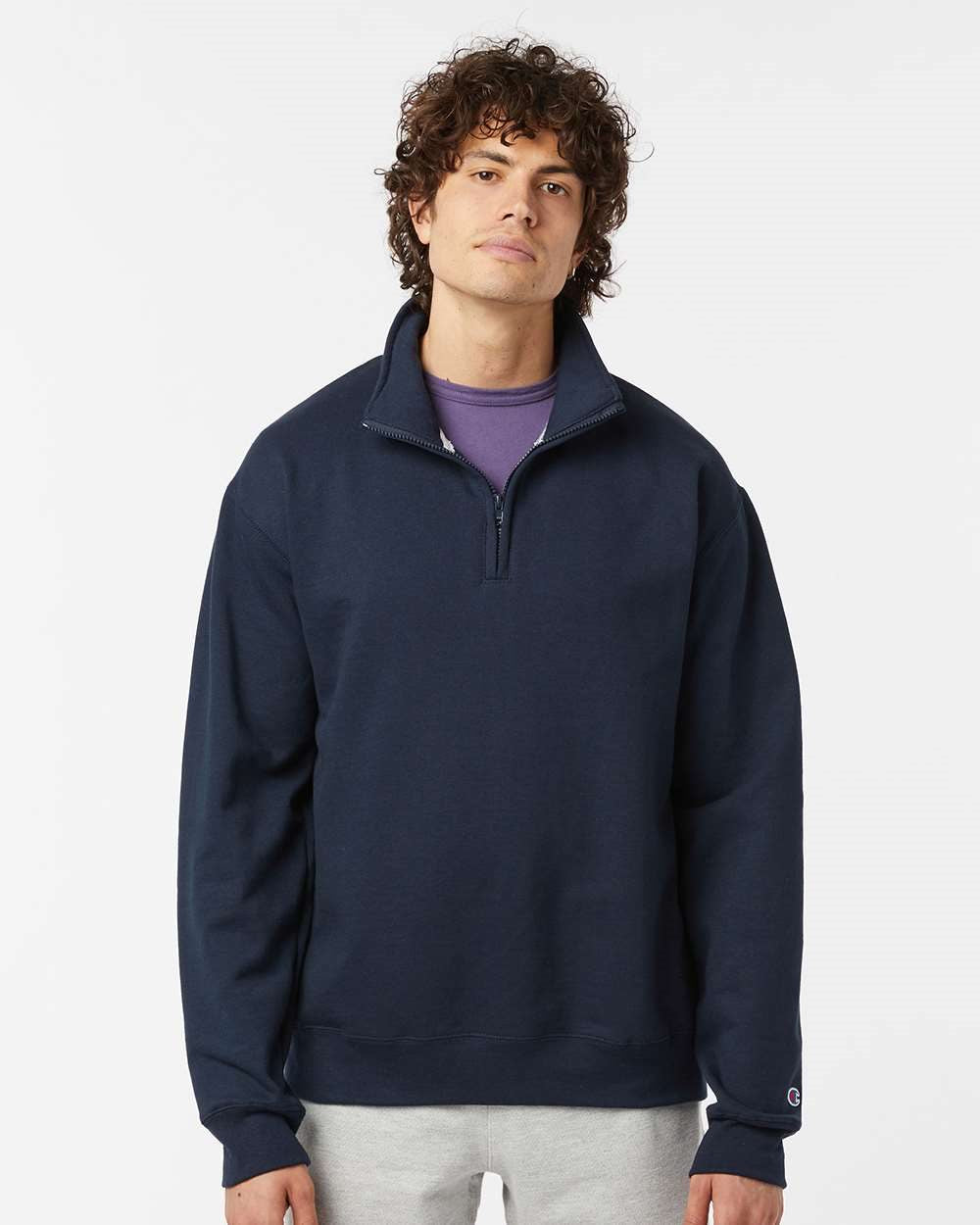 Sudadera Unisex Powerblend® con Cuello Cuarto de Cremallera | S450