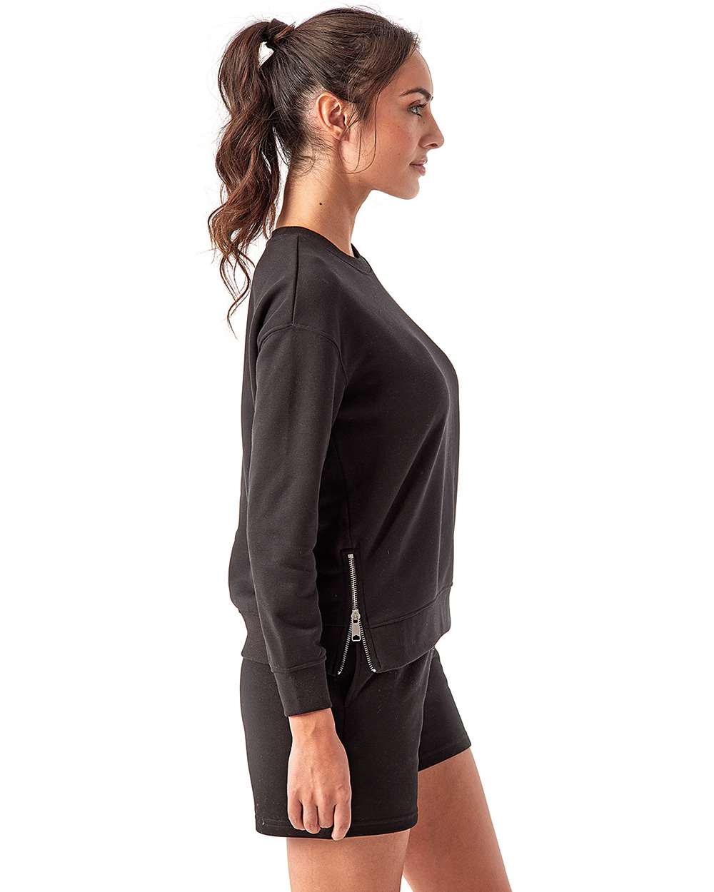 Women's Billie Side-Zip Crewneck Sweatshirt | TD600