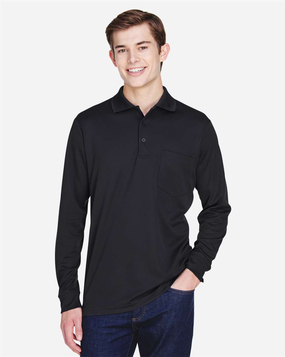 Men's Pinnacle Performance Long Sleeve Piqué Polo with Pocket | 88192P