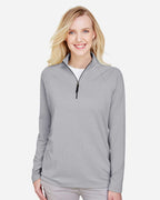 Women's CrownLux Performance® Clubhouse Micro-Stripe Quarter-Zip Pullover | DG480W
