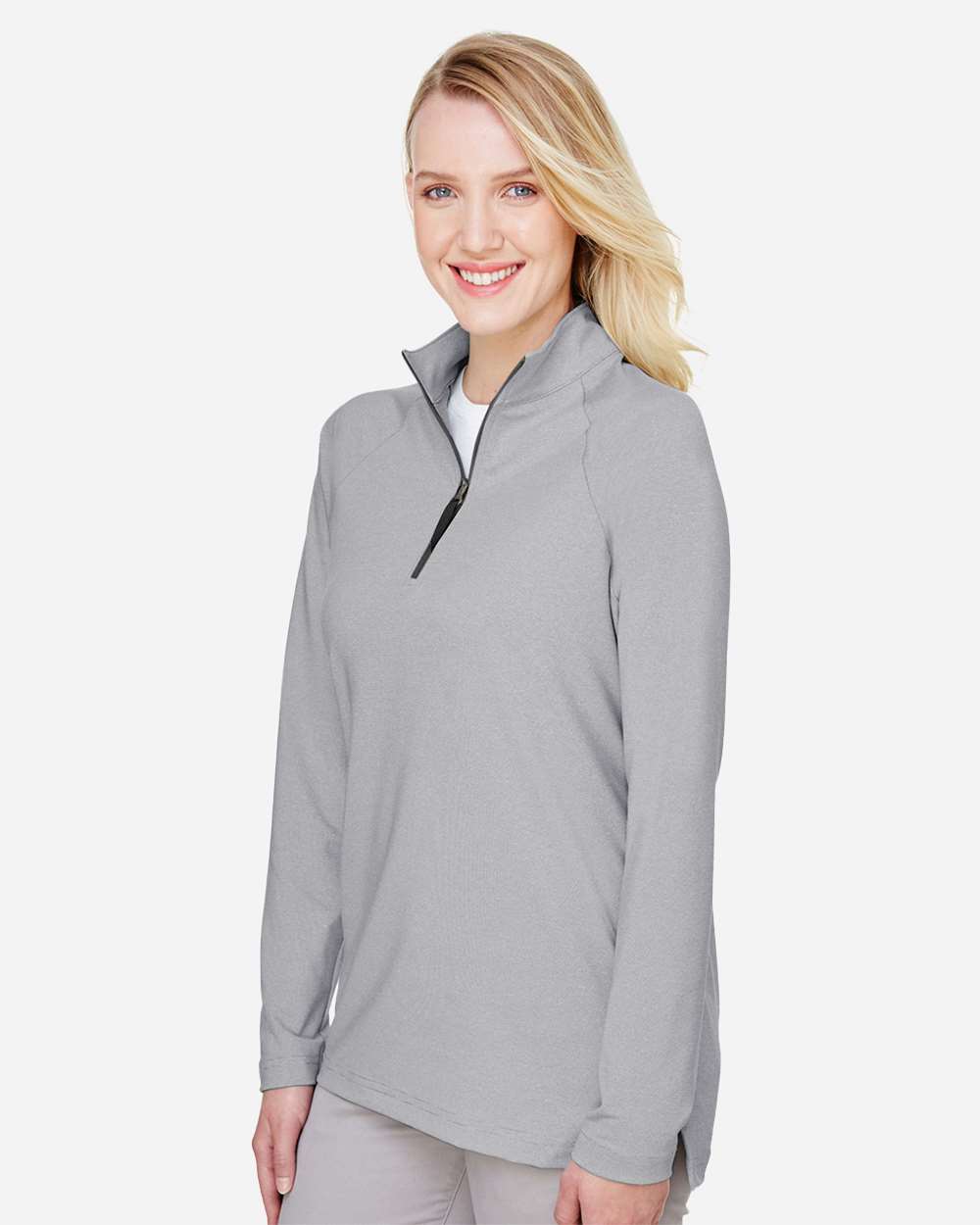 Women's CrownLux Performance® Clubhouse Micro-Stripe Quarter-Zip Pullover | DG480W