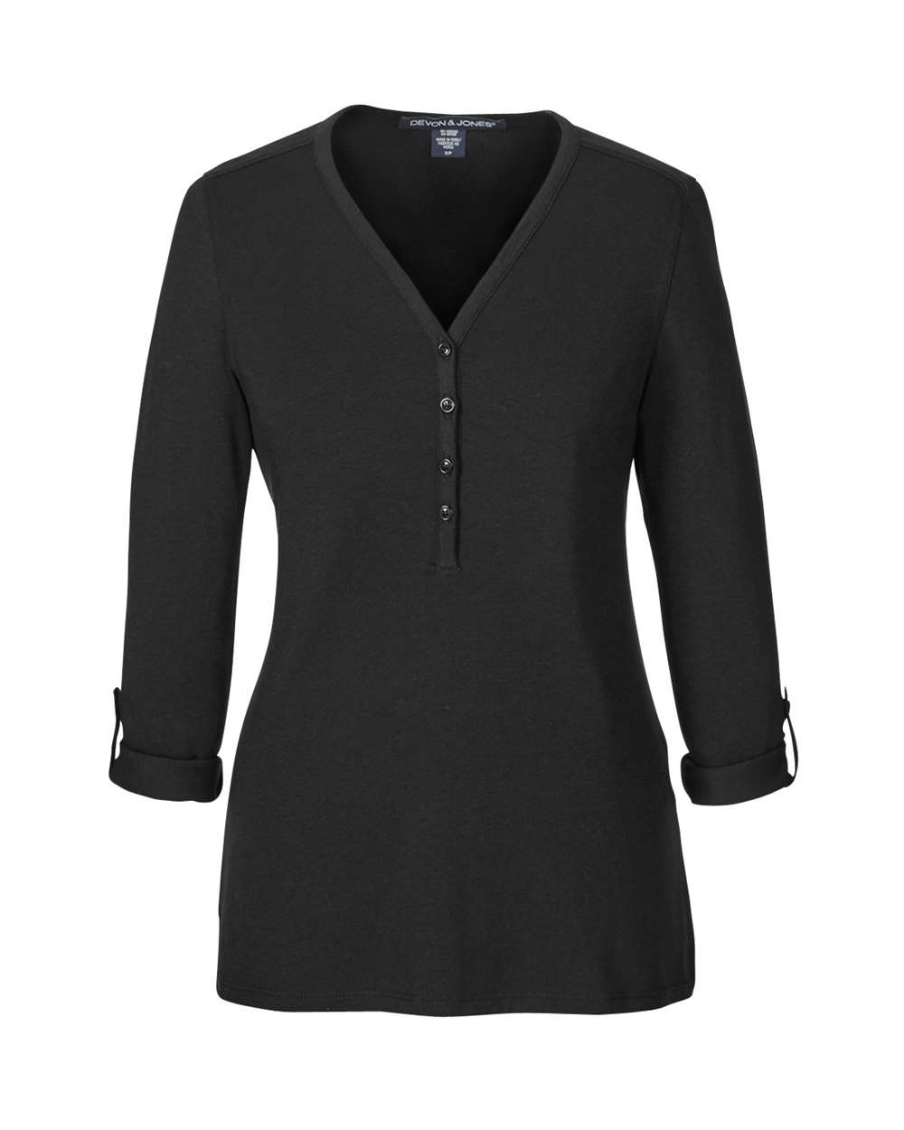 Women's Perfect Fit™ Y-Placket Convertible Sleeve Knit Top | DP186W