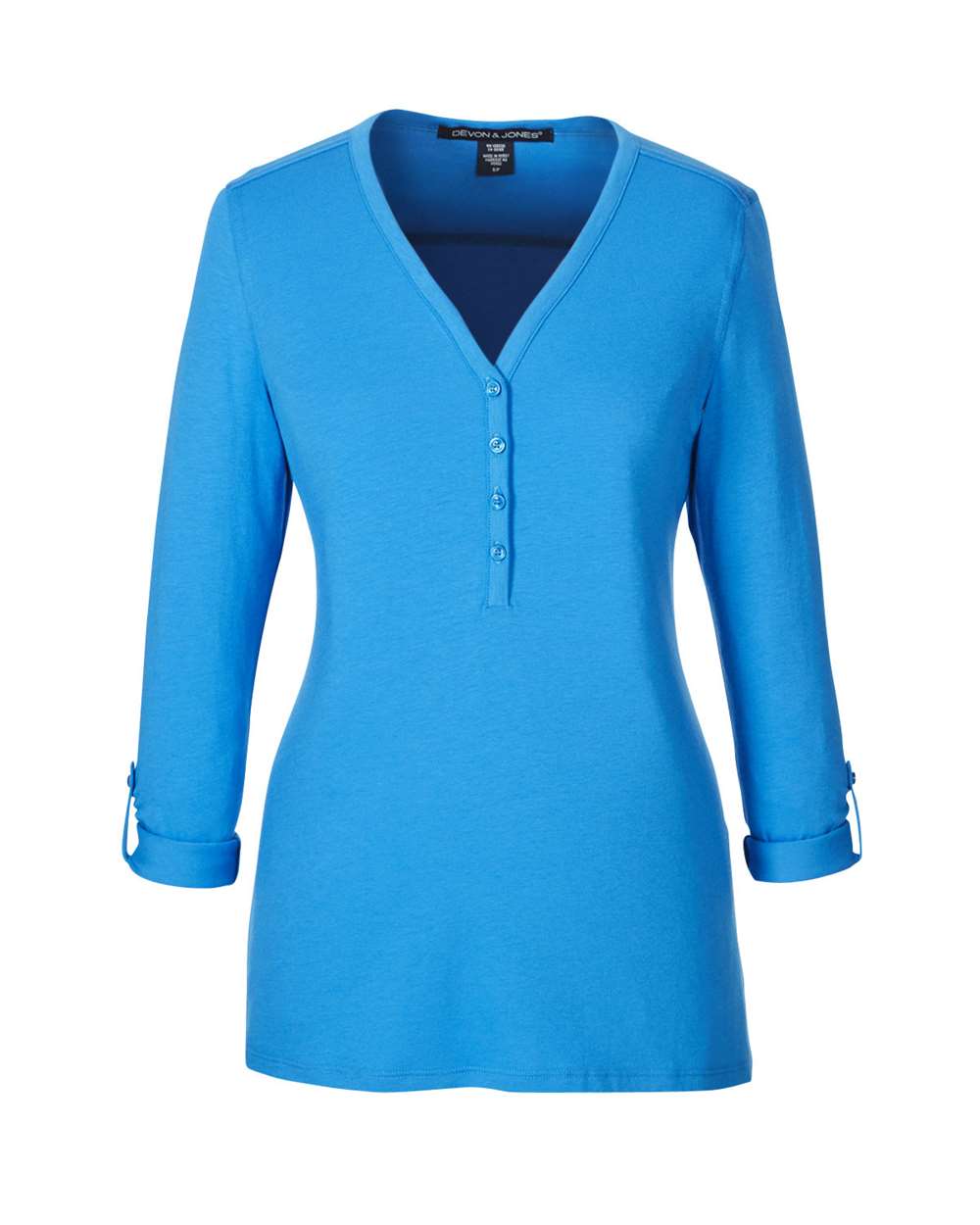 Women's Perfect Fit™ Y-Placket Convertible Sleeve Knit Top | DP186W