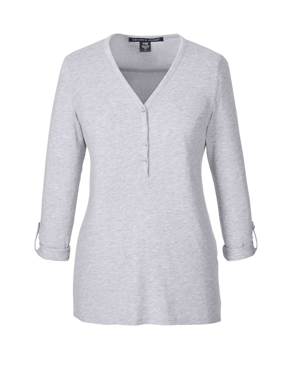 Women's Perfect Fit™ Y-Placket Convertible Sleeve Knit Top | DP186W