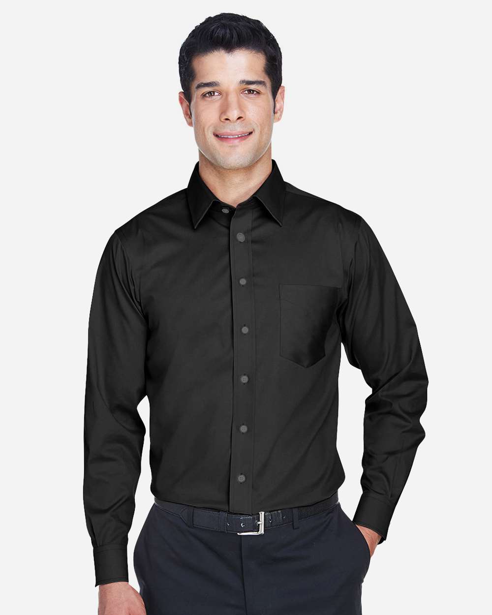 Men's Crown Collection® Solid Stretch Twill Woven Dress Shirt | DG530
