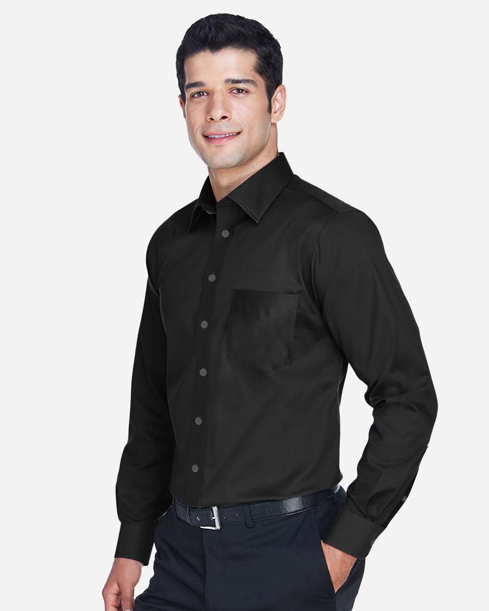 Men's Crown Collection® Solid Stretch Twill Woven Dress Shirt | DG530
