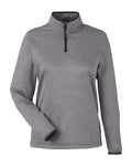 CORE365 CE73W Women's Venture Heathered Stripe Quarter-Zip Pullover - Black/ White