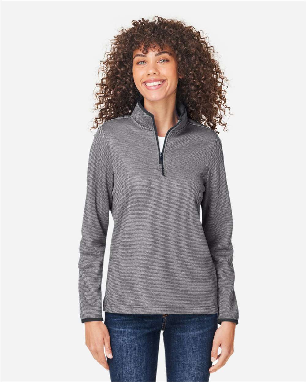 Women's Venture Heathered Stripe Quarter-Zip Pullover | CE73W