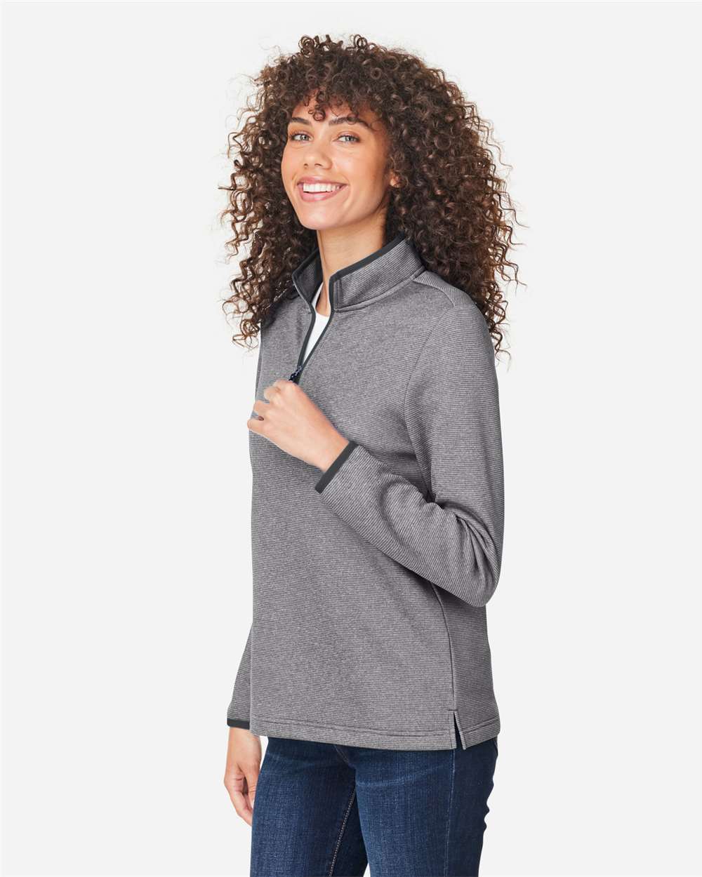 Women's Venture Heathered Stripe Quarter-Zip Pullover | CE73W