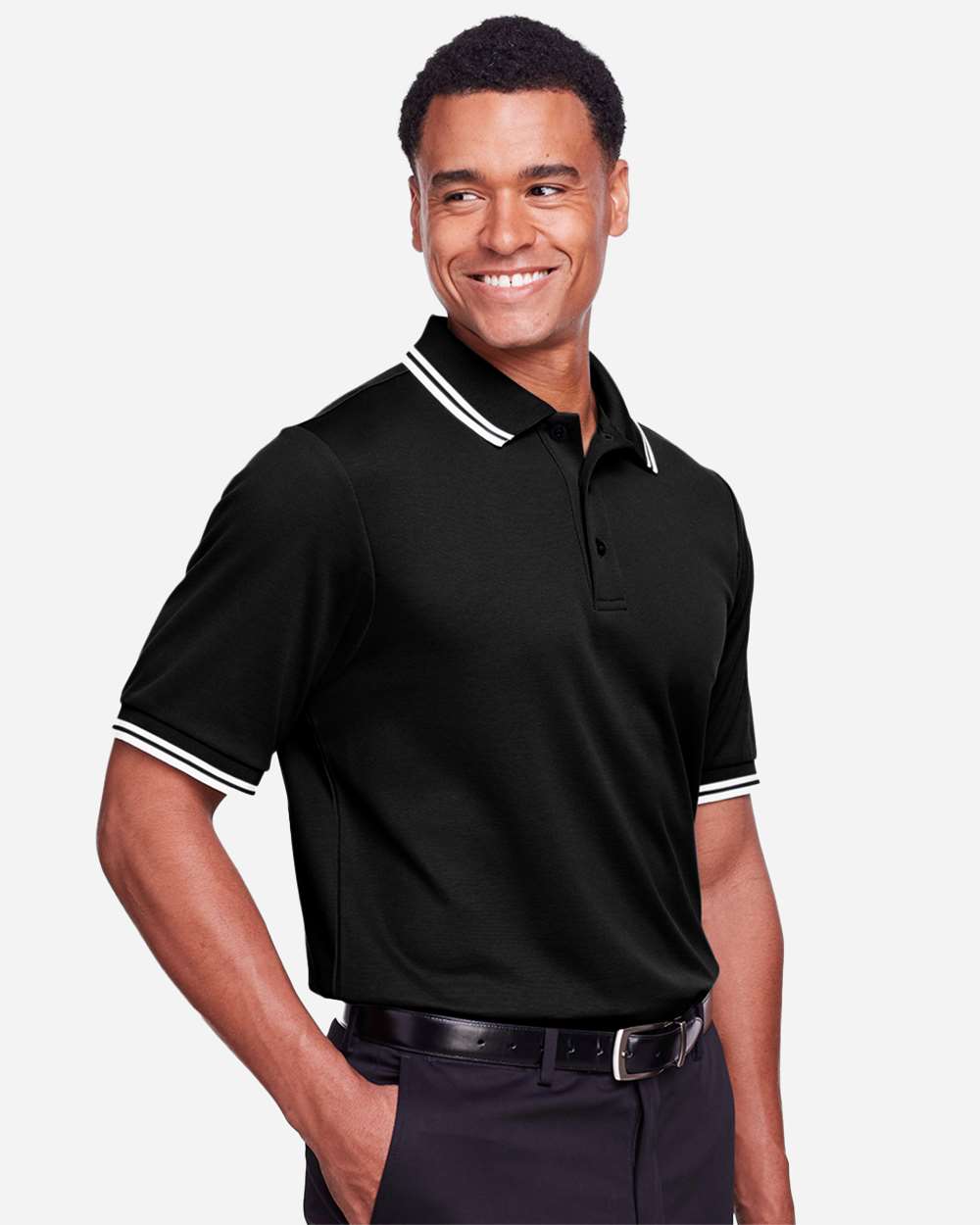 Men's CrownLux Performance® Plaited Tipped Polo | DG20C