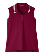 Women's CrownLux Performance® Plaited Tipped Sleeveless Polo | DG20SW