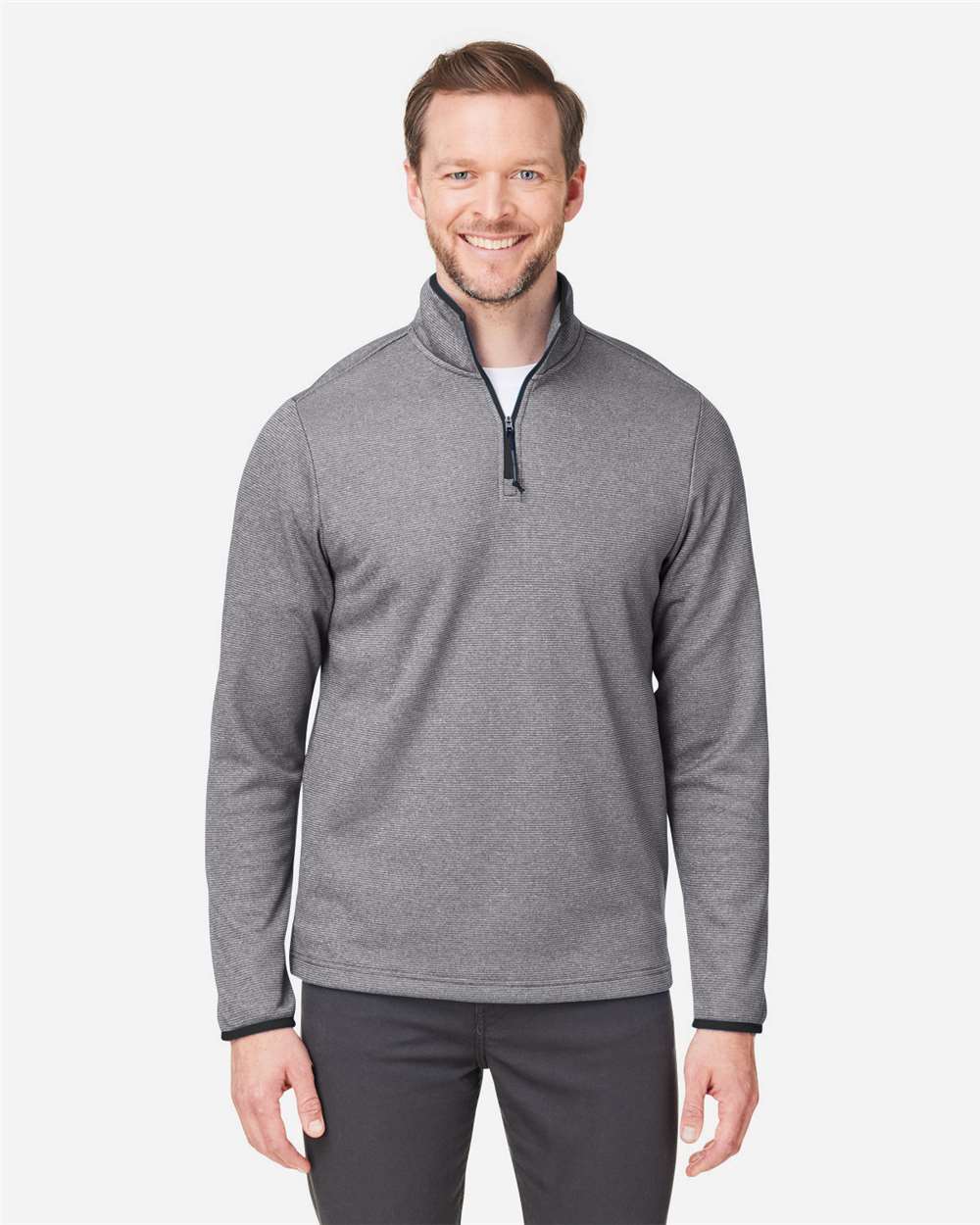 Men's Venture Heathered Stripe Quarter-Zip Pullover | CE73