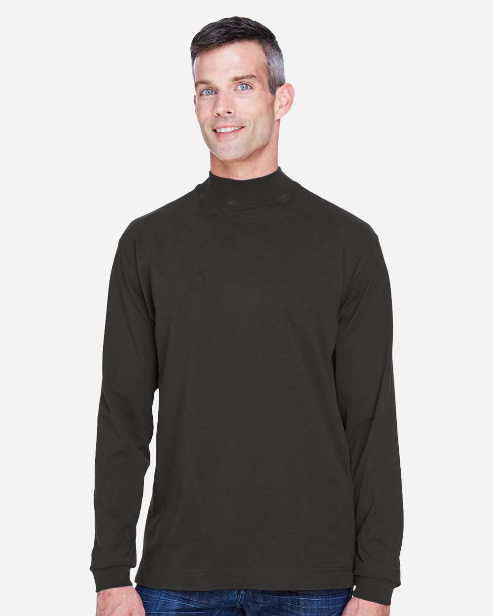 Unisex Sueded Jersey Mock Neck T-Shirt | D420