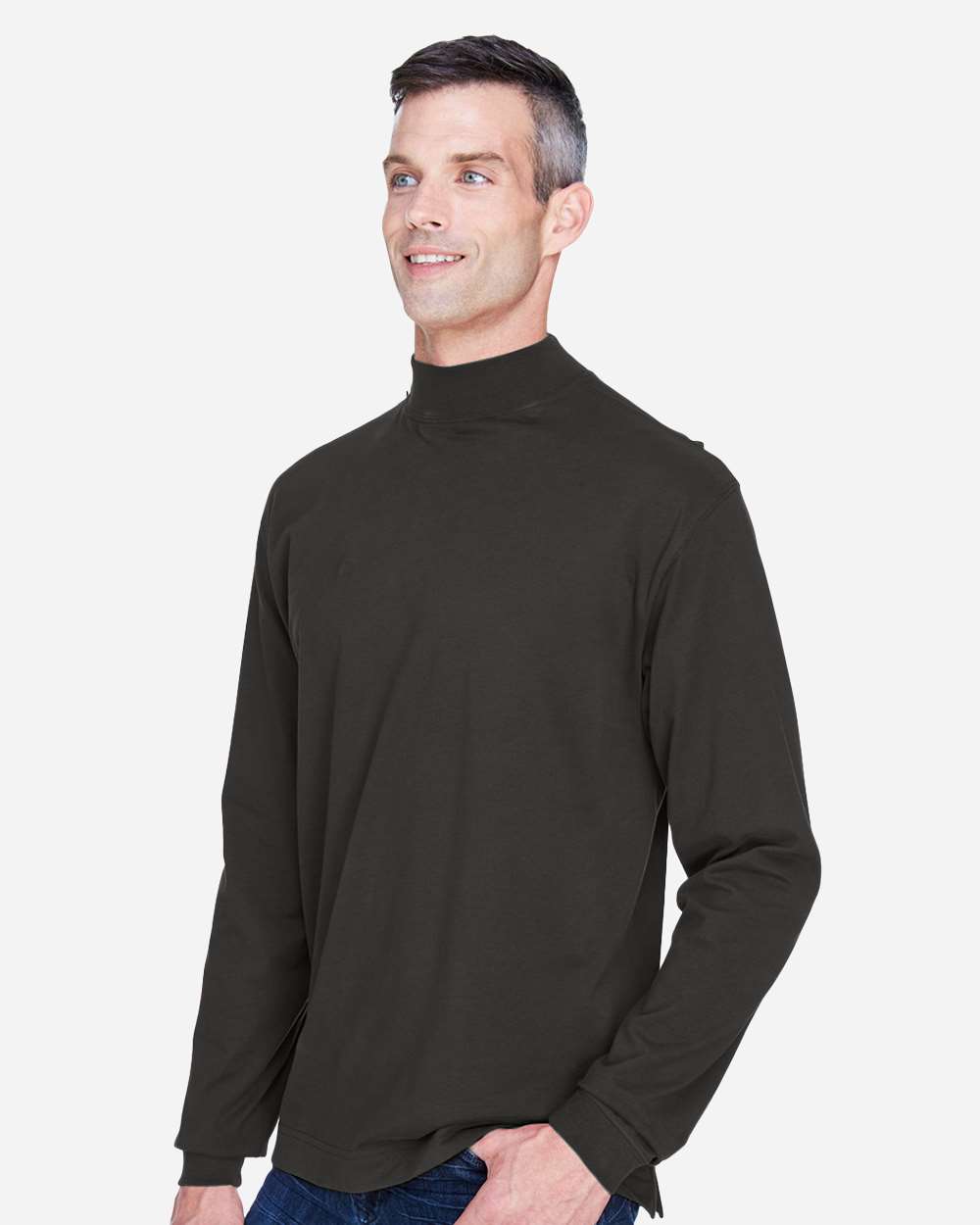 Unisex Sueded Jersey Mock Neck T-Shirt | D420