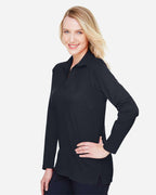 Women's CrownLux Performance® Plaited Long Sleeve Polo | DG20LW