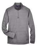 Devon & Jones DG798 Men's Newbury Mélange Fleece Quarter-Zip Pullover - Dark Grey Heather