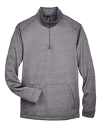 Devon & Jones DG798 Men's Newbury Mélange Fleece Quarter-Zip Pullover - Dark Grey Heather