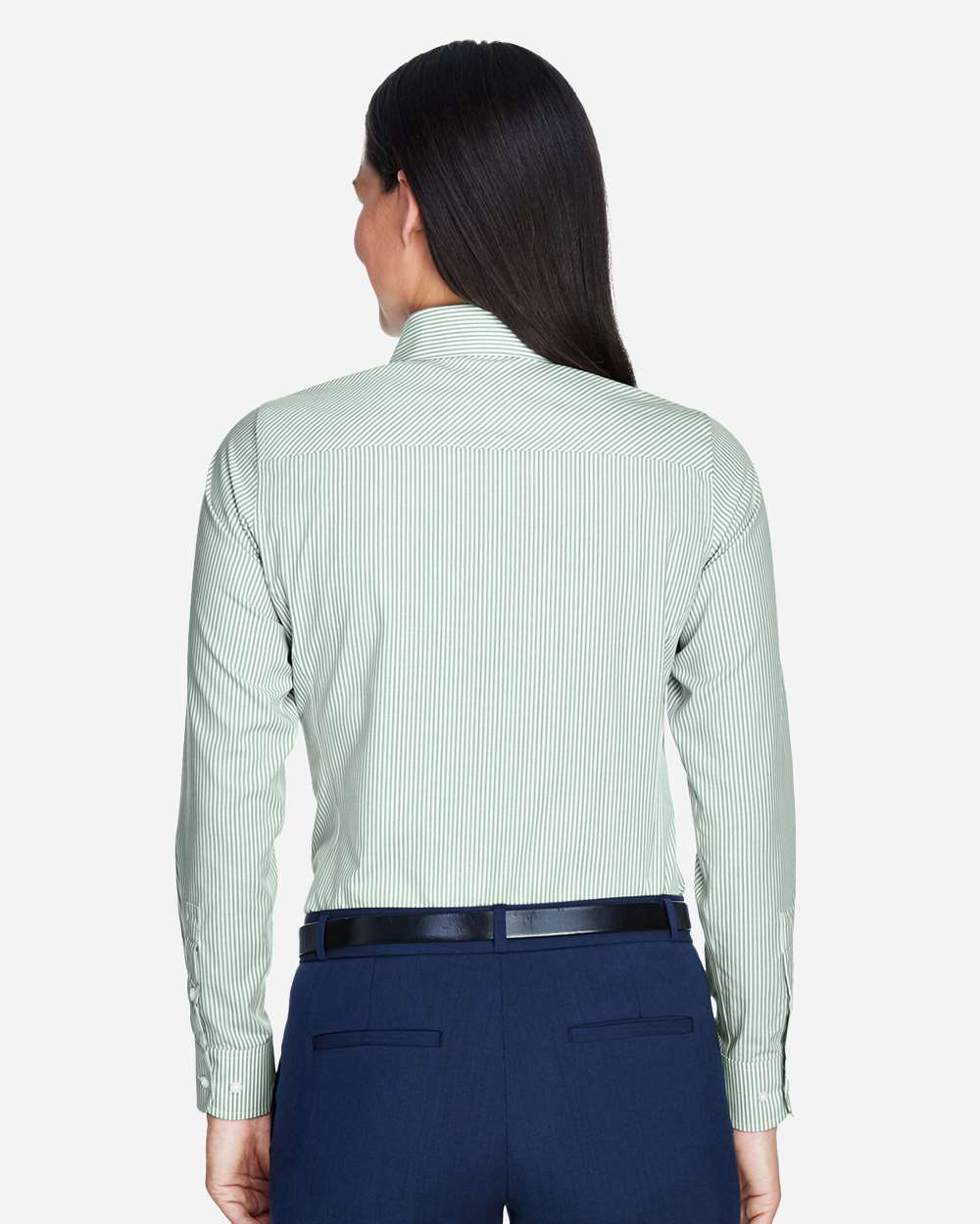 Camisa de Vestir Tejida con Rayas Banker de la Colección Crown® para Mujer | D645W