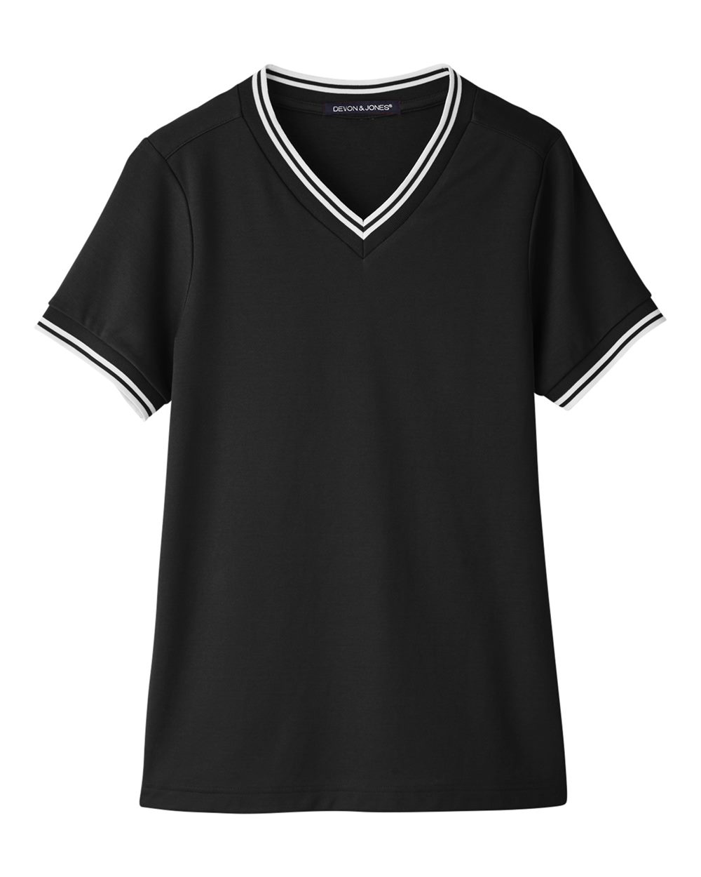 Women's CrownLux Performance® Plaited Tipped V-Neck Shirt | DG20CW