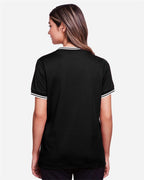 Women's CrownLux Performance® Plaited Tipped V-Neck Shirt | DG20CW