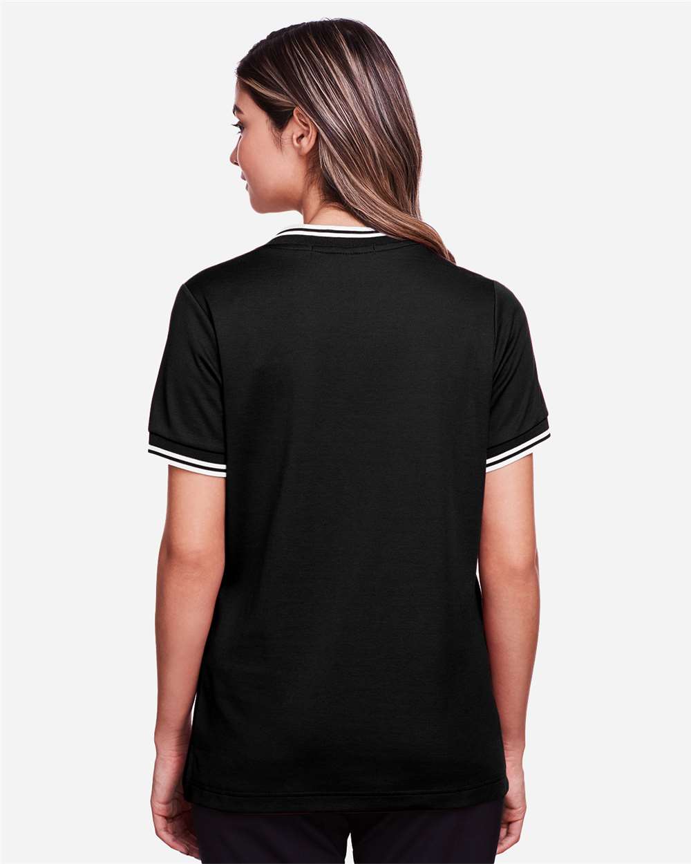 Women's CrownLux Performance® Plaited Tipped V-Neck Shirt | DG20CW