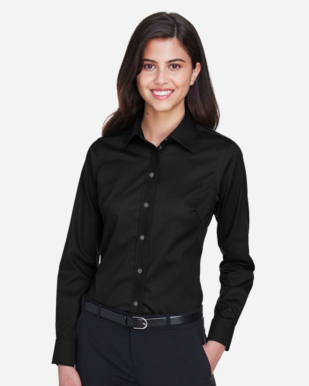 Women's Crown Collection® Solid Stretch Twill Woven Dress Shirt | DG530W