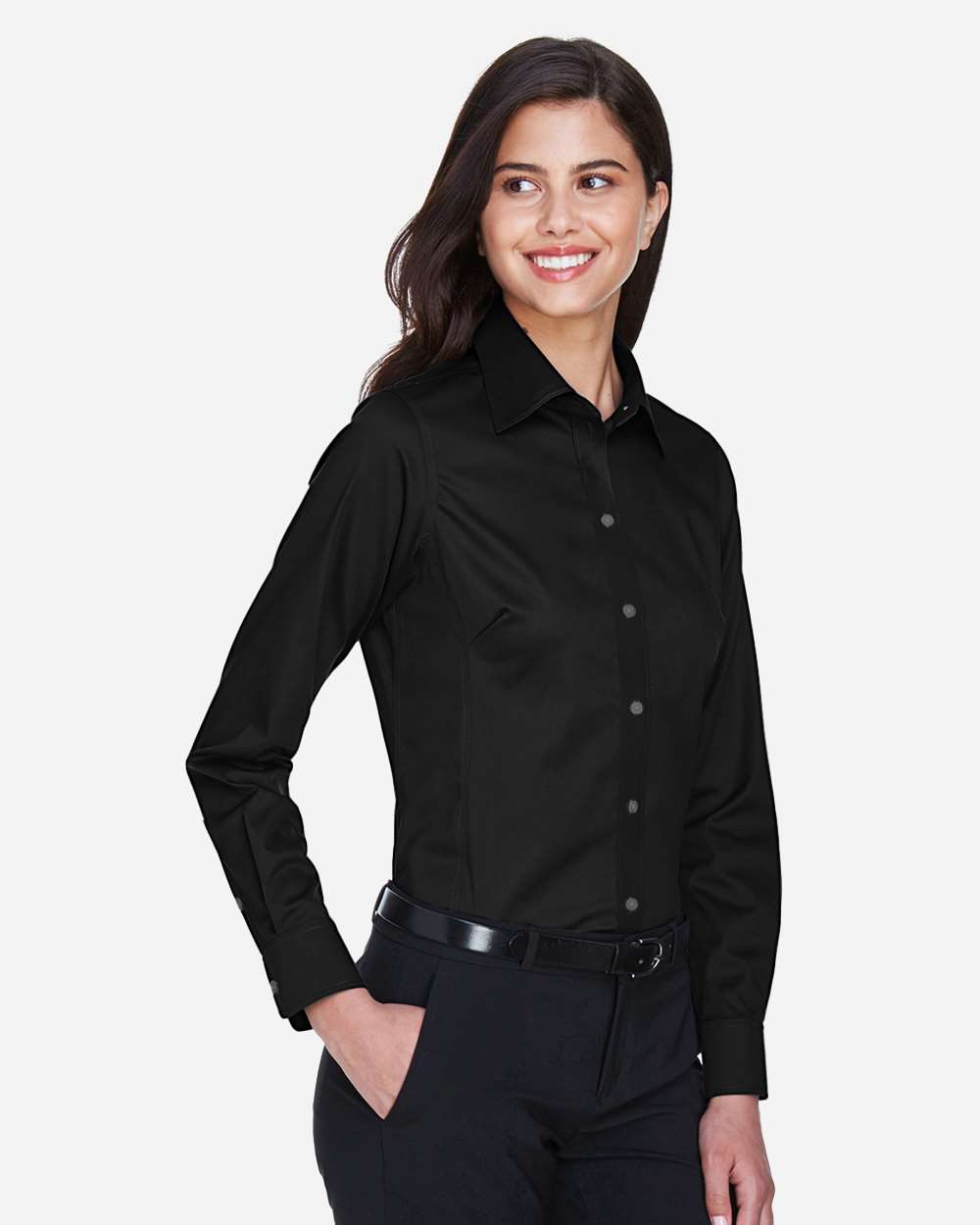 Women's Crown Collection® Solid Stretch Twill Woven Dress Shirt | DG530W