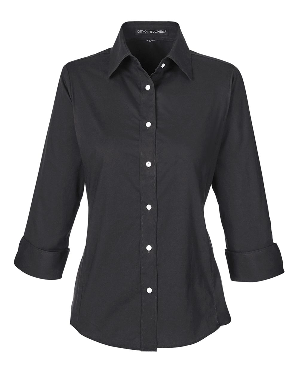 Women's Perfect Fit™ Three-Quarter Sleeve Stretch Poplin Dress Shirt | DP625W