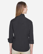 Women's Perfect Fit™ Three-Quarter Sleeve Stretch Poplin Dress Shirt | DP625W